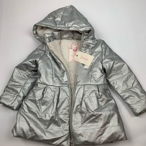 Silver puffer jacket. 3T